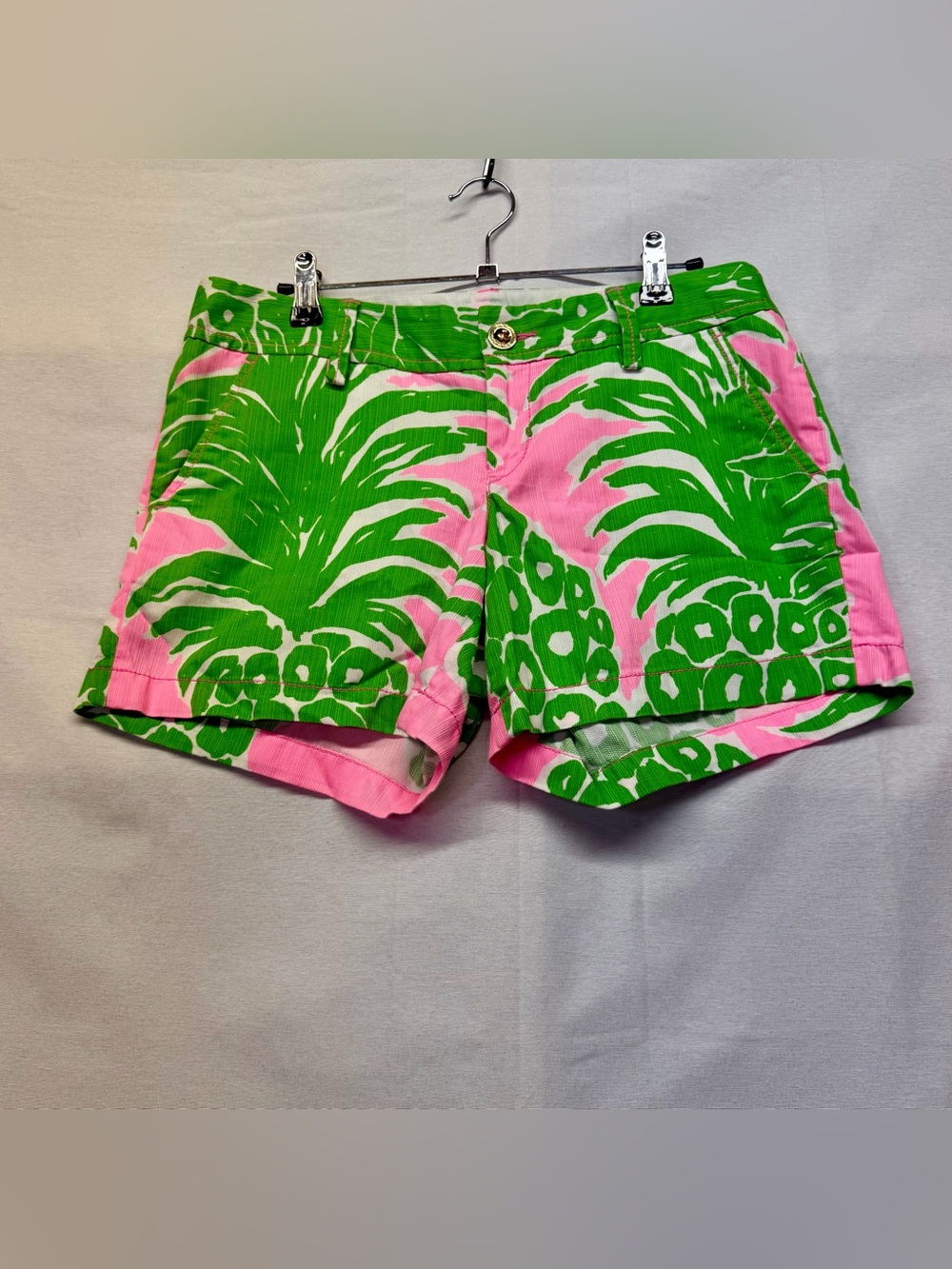 Lilly Pulitzer Pink and Green Printed Bermuda Shorts